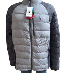 NWT $129.00 Spyder Mens Packable Insulated  Nylon Jacket Gray Size Large